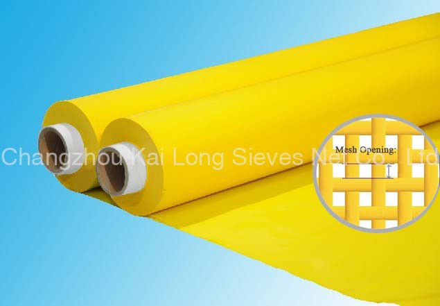 43T Screen Print Mesh 110" for Textile Printing , White / Yellow