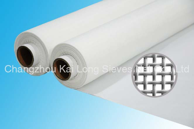 140T Polyester Printing Mesh 889cm For Bolting Cloth , White / Yellow
