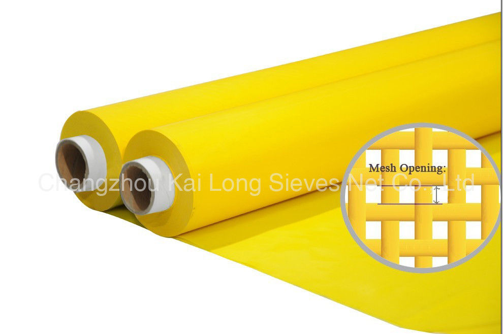 Yellow Monofilament Polyester Mesh 16T 40mesh For Ceramic , Water-resistent