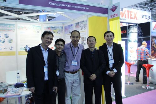 Kai Long at FESPA LONDON with 100% Polyester Printing Mesh for Garments, Ceramics, Glass and etc.
